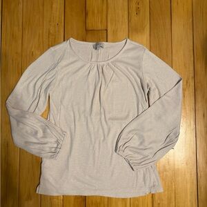 LOFT Soft Cream Long Sleeve Top